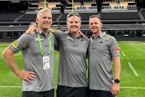 Miracle workers: Penrith’s Penrith’s conditioning team Andrew Leeds, Pete Green and Mitch Delahay
