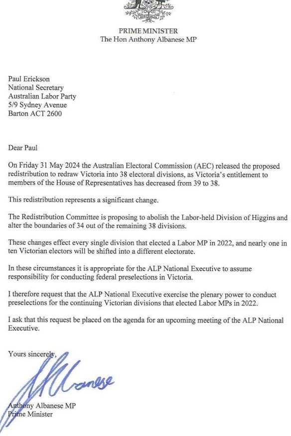 Albanese’s letter.