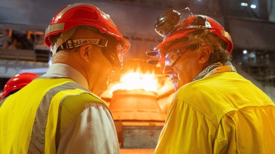 Prime Minister Anthony Albanese at BlueScope Steelworks in Port Kembla, NSW this month.