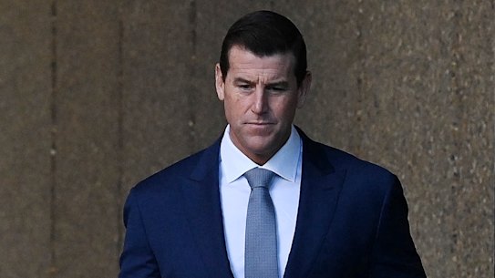 Ben Roberts-Smith outside the Federal Court in Sydney on Monday.