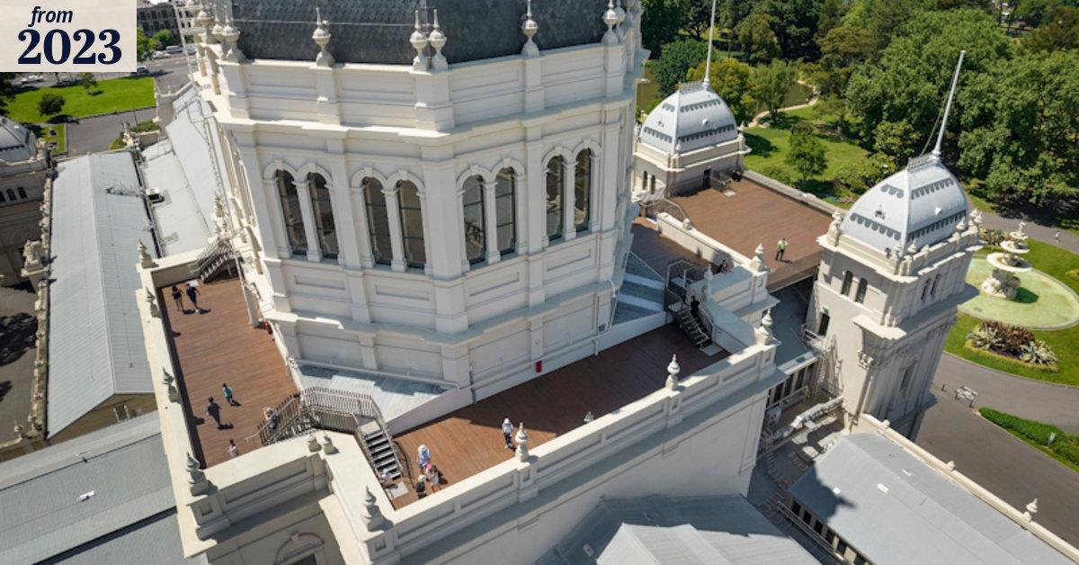 Royal Exhibition Building – return to rooftop promenading