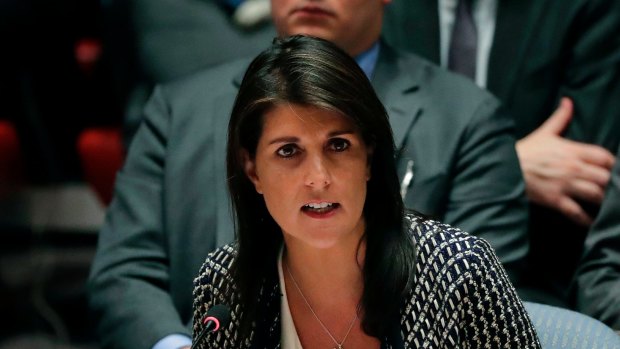 Nikki Haley as US ambassador to the United Nations. 
