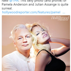 Pamela Anderson and Julian Assange in a David LaChappelle photo (yes, inside the Ecuadorian embassy on one of Anderson's many visits).