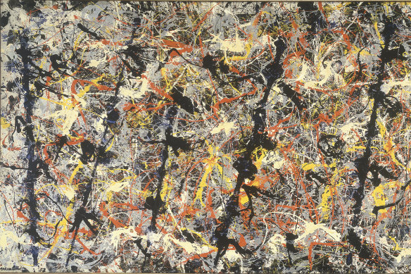 Better than the acclaimed Poussin? Detail from Jackson Pollock's Blue Poles.