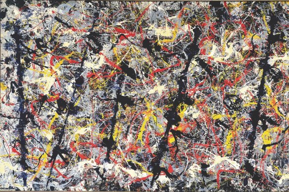 Jackson Pollock's Blue Poles (detail) was acquired by the National Gallery of Australia for $1.3 million in 1973. It is now estimated to be worth $350 million.