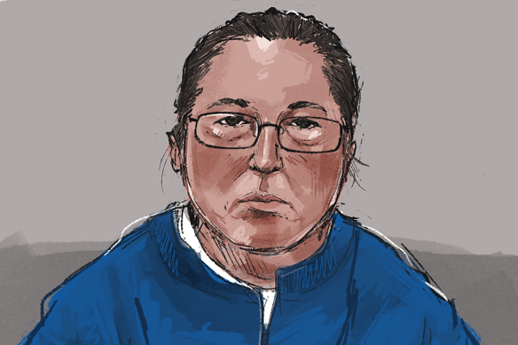 A court sketch of Erin Patterson on Monday.
