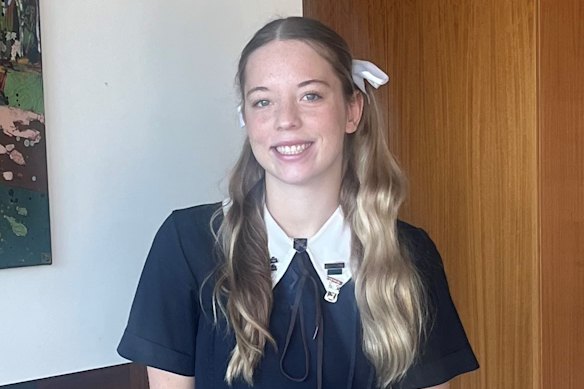 St Aidan’s Anglican Girls’ School student Tatiana Edelman is feeling OK about her ATAR results.