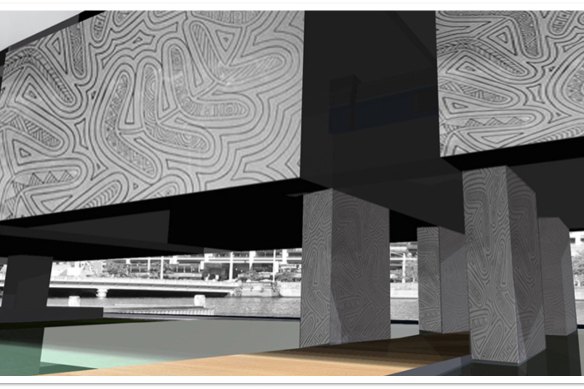 Design Concept by Katelin Butler as part of the Indigenous Placemaking in Central Melbourne: Representations, Practices and Creative Research project.