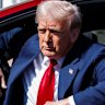 Donald Trump in one of Elon Musk’s Teslas at the White House on Tuesday.