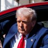 Donald Trump in one of Elon Musk’s Teslas at the White House on Tuesday.