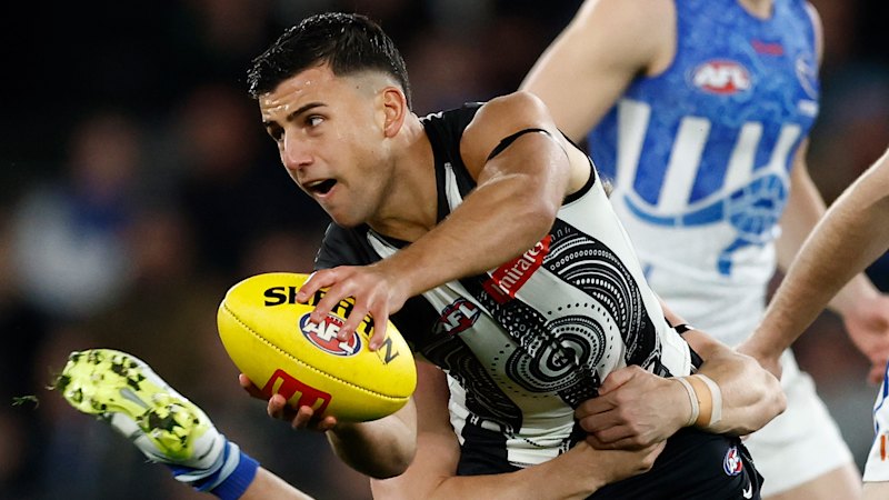 AFL LIVE: Magpies outlast Roos in final minutes as Daicos, Membrey kick late goals