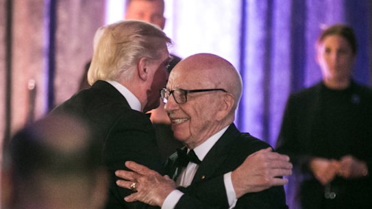 President Donald Trump and Murdoch at a dinner in New York City in 2017.