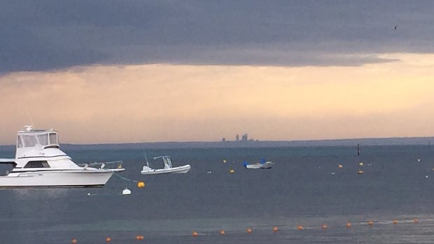 Photo of storm looming off Rottnest.