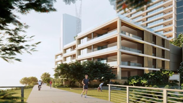 The development will include a new section of the Brisbane Riverwalk.