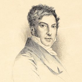 Portrait of Jean-François Champollion, who deciphered Egyptian hieroglyphs using the Rosetta Stone.