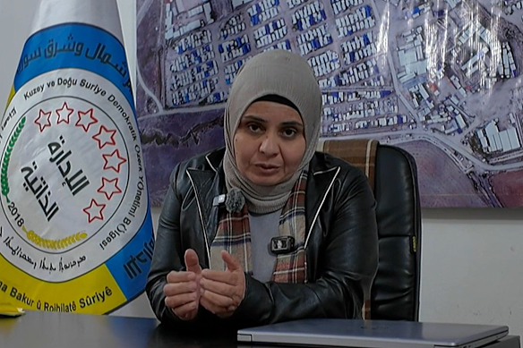 Director of al-Roj camp, Hakamia Ibrahim, during an interview with this masthead in Syria on Tuesday.