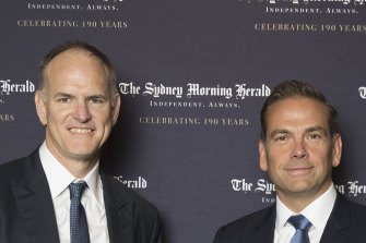 News Corp Australia executive chairman Michael Miller and global co-chairman Lachlan Murdoch.