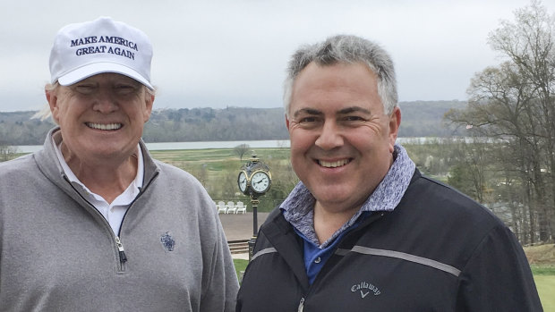 Sinodinos’ predecessor Joe Hockey spent time in close quarters with President Trump playing golf.