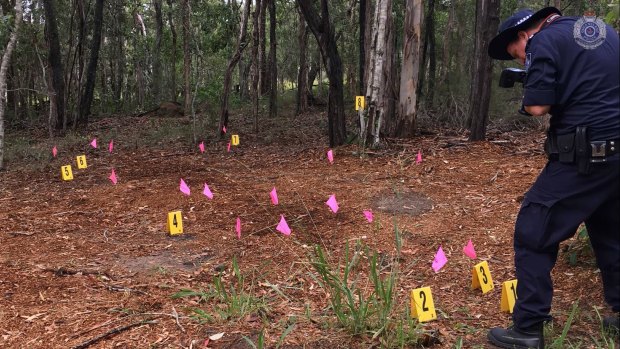 Police searching the rural property near Gympie in February 2018, where they found several “items of interest”.