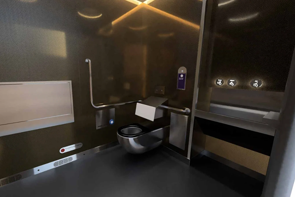 An inside view of the accessible automatic public toilets being installed by the City of Sydney across the council.