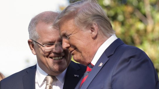 Former Prime Minister Scott Morrison with then-President of the United States Donald Trump in 2019.