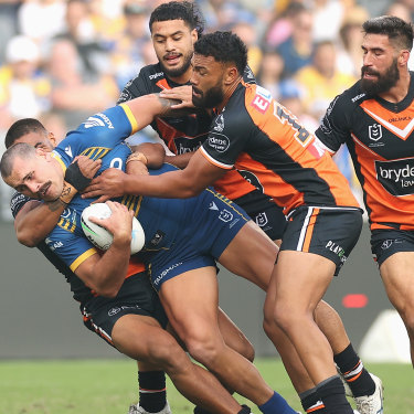 The Wests Tigers’ defence has improved in 2022.