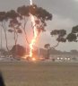Lightning strike at Bisinella Oval, Lara on Saturday.