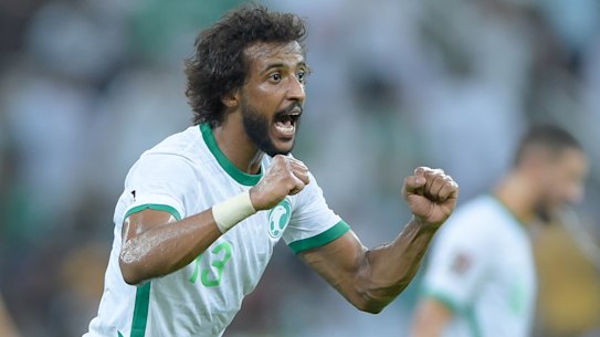 Saudi star Yasir Al-Shahrani celebrates during their 1-0 win over Japan last month.