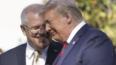 Best buddies: Prime Minister Scott Morrison and US President Donald Trump in the US in September.