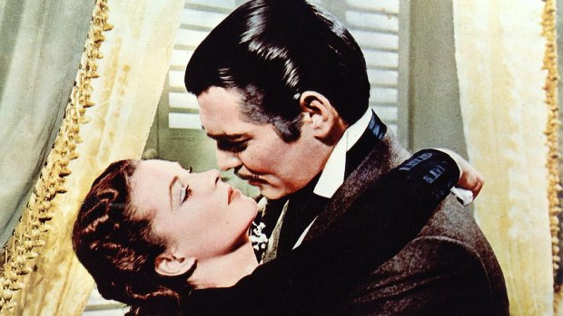 Vivien Leigh and Clark Gable get together in Gone With The Wind.