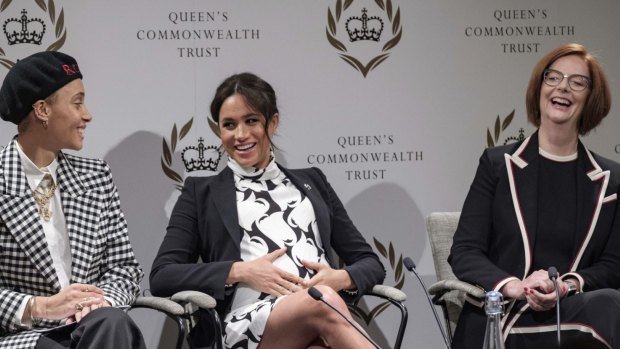 Meghan Markle, the Duchess of Sussex, and former Australian prime minister Julia Gillard talked about the importance of education for girls and reducing barriers to accessing leadership positions.