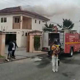 The fire at the Jinapor residence in Accra