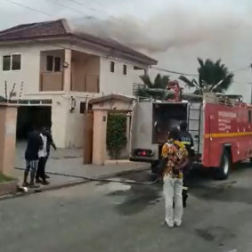 The fire at the Jinapor residence in Accra