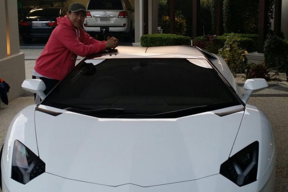 Phil Cabudlan with one of Jozef Lewandowski’s two Lamborghinis.