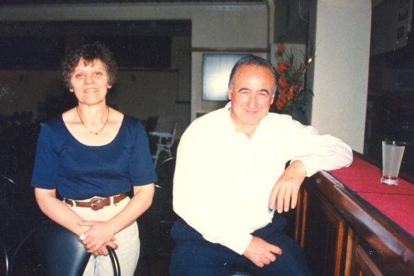 Mark Brandi’s parents in their pub in the 1990s.