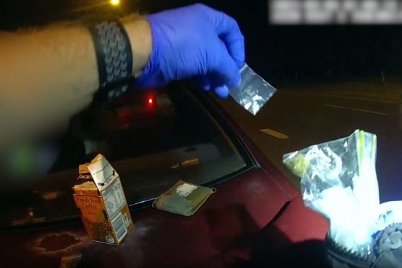 Police seized several drugs from the car. 