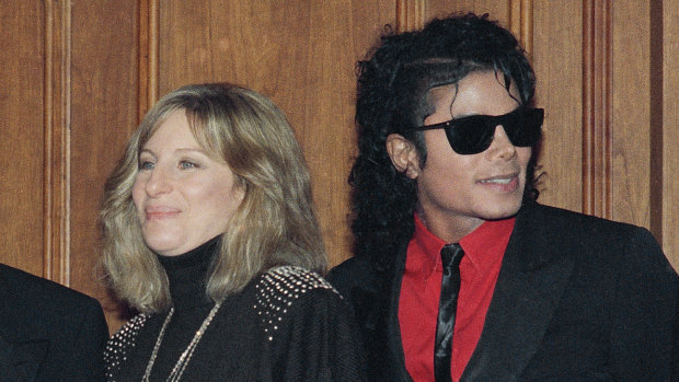 Michael Jackson with Barbara Streisand in 1986.