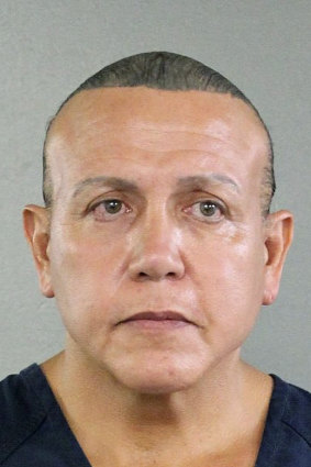 Cesar Sayoc shown in a booking photo in Miami. 