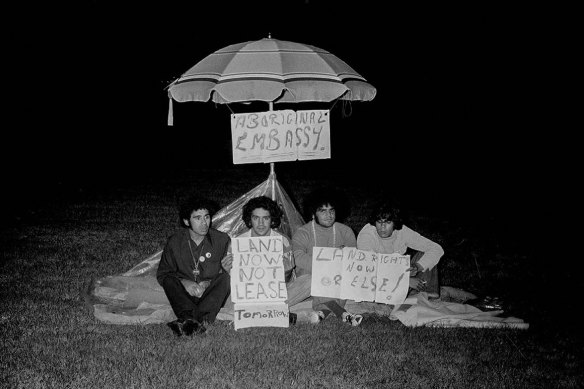 The establishment of the Aboriginal Tent Embassy on Australia Day, January 26, 1972. 