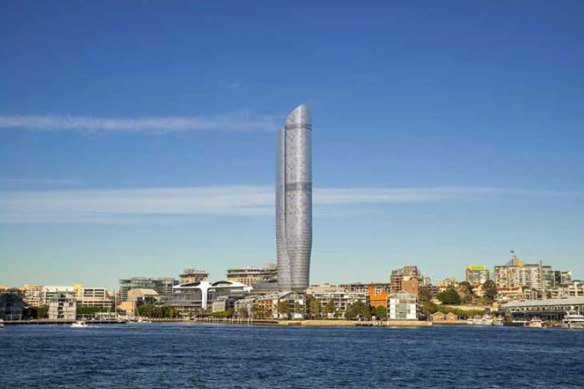 An artist's impression of the Star's proposed tower at Pyrmont.
