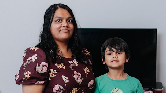 One room to write, eat and play, Sashi Sureshan with son Palani. 