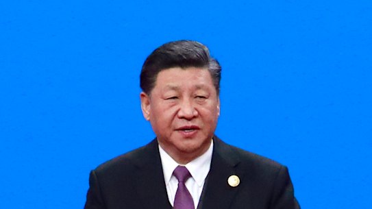 Chinese President Xi Jinping delivers his speech for the opening ceremony of the second Belt and Road Forum.