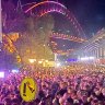 The crowd at the Overseas Passenger Terminal after the Vivid drone show on Saturday night.