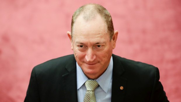 Senator Fraser Anning in the Senate at Parliament House.