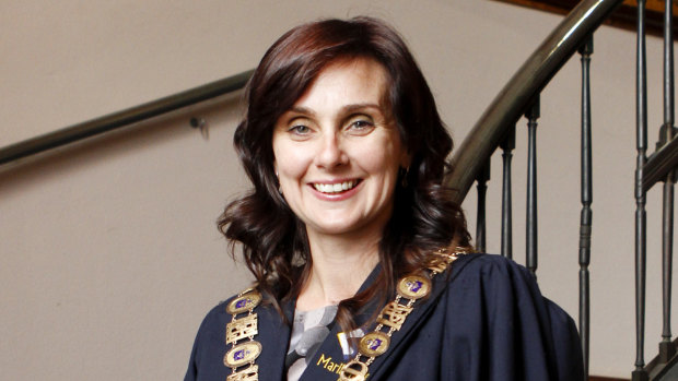 Catherine Cumming in 2012, when she was elected mayor of Maribyrnong. 