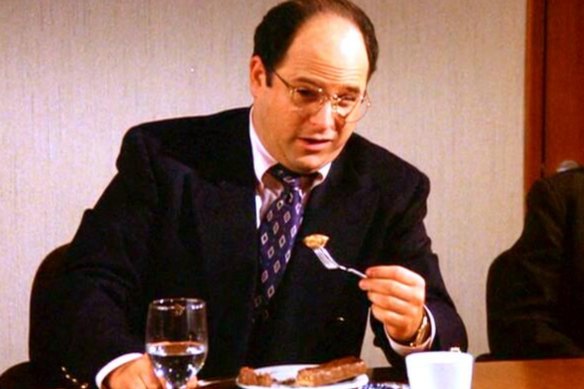 George Costanza (Jason Alexander) finds a refined way to eat his Snickers in a famous episode of Seinfeld.