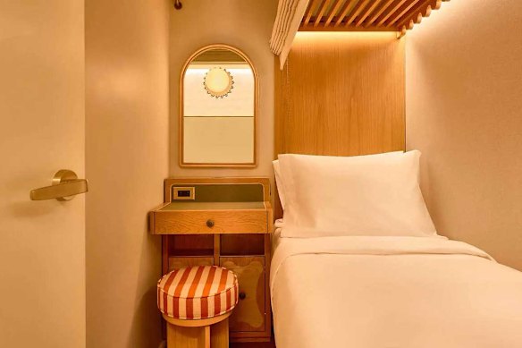 Now Now’s ‘sleeper cabins’ feature a lockable door and two walls separating you from your neighbours.
