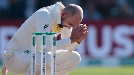 Nathan Lyon was at the stumps for what would have been a match-winning run-out for Australia.