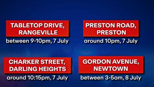Locations police are appealing for CCTV and dashcam footage for in the search for Jana Armstrong