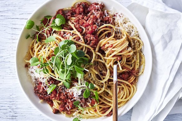 Vegetarian cauliflower ragu pasta.